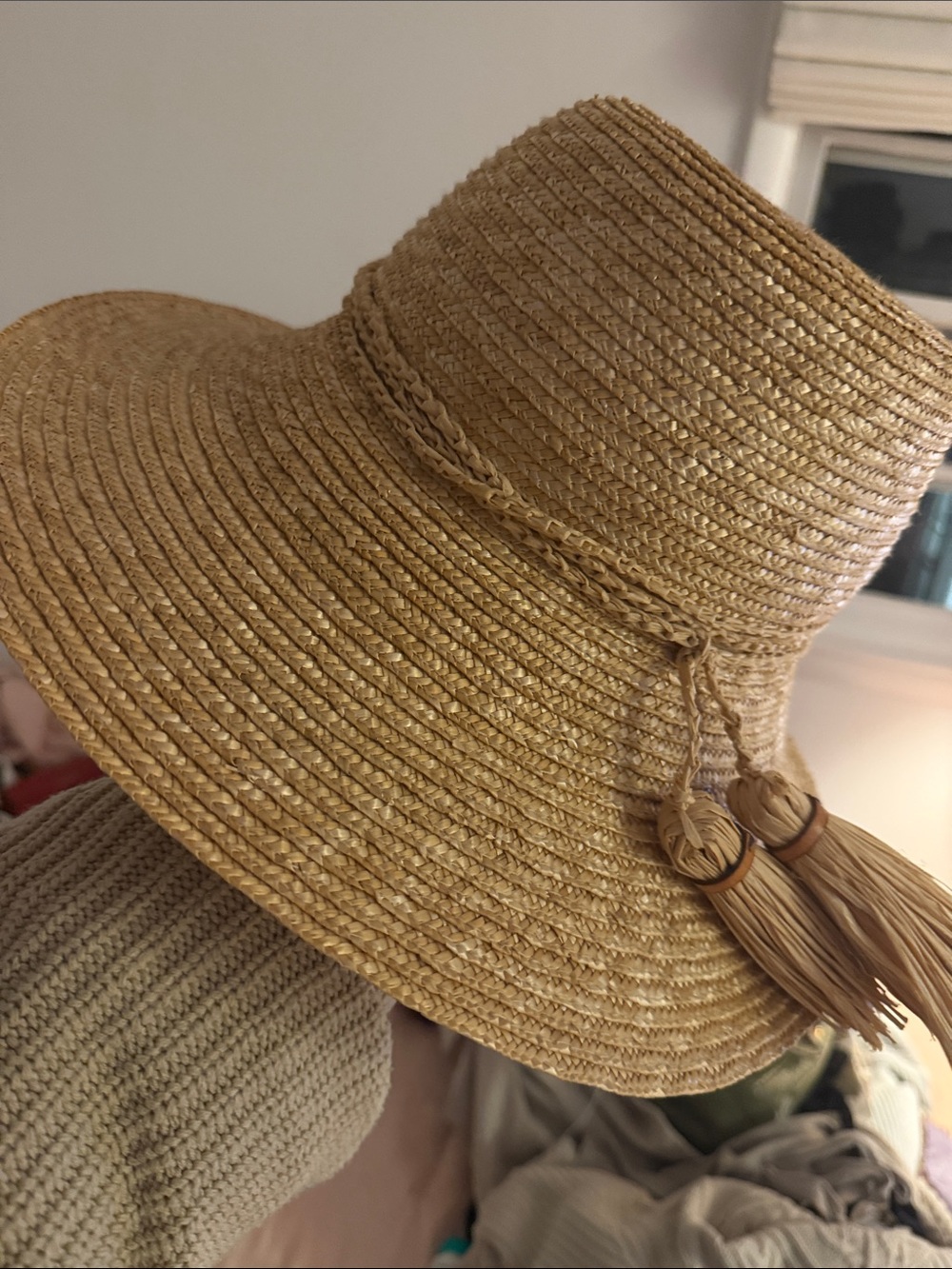 LOLA HATS Straw Tassel Sun Hat - Natural Beige